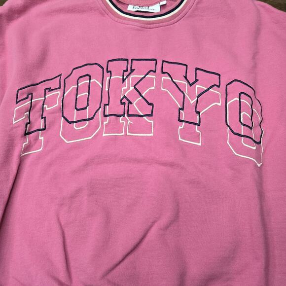Embroidered Tokyo Varsity Crew Neck Sweatshirt Size Medium - Picture 2 of 7